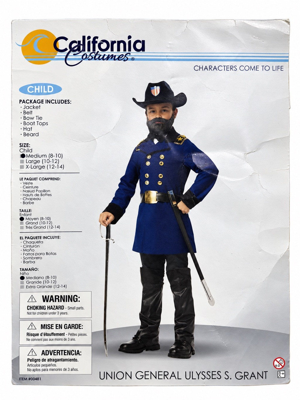 California Costumes Ulysses S. Grant Child Costume Size M 8-10
